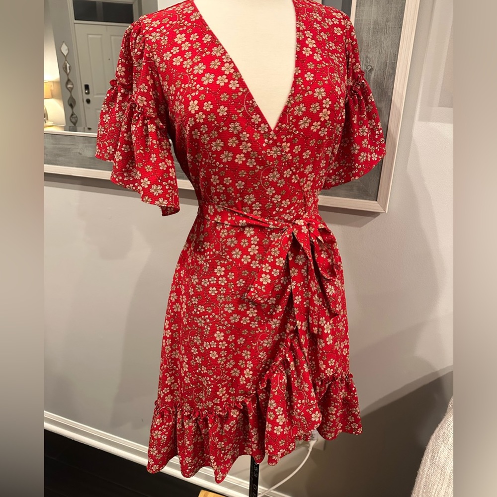 Max Studio floral wrap dress
